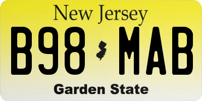 NJ license plate B98MAB