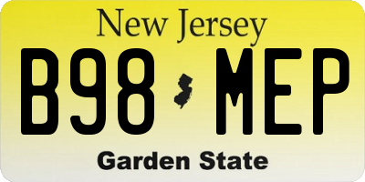 NJ license plate B98MEP