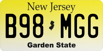 NJ license plate B98MGG