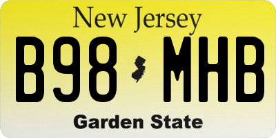 NJ license plate B98MHB