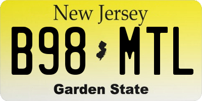 NJ license plate B98MTL