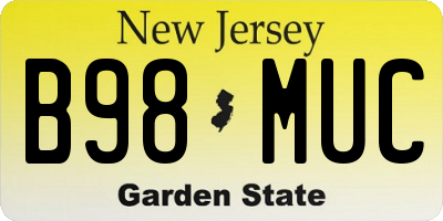 NJ license plate B98MUC