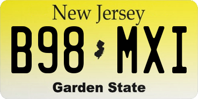 NJ license plate B98MXI