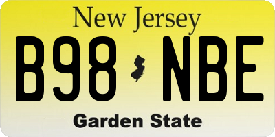 NJ license plate B98NBE