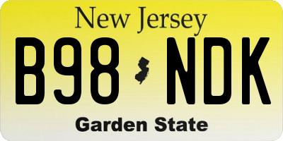 NJ license plate B98NDK