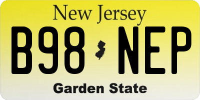 NJ license plate B98NEP