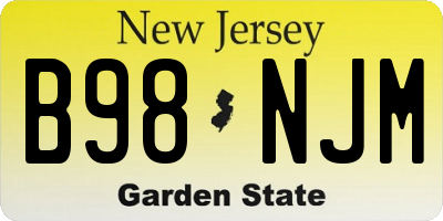 NJ license plate B98NJM