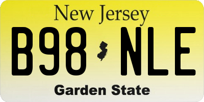 NJ license plate B98NLE