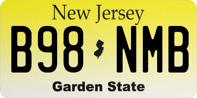 NJ license plate B98NMB