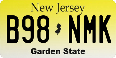 NJ license plate B98NMK