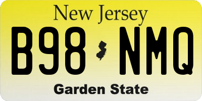 NJ license plate B98NMQ