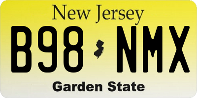 NJ license plate B98NMX