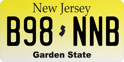 NJ license plate B98NNB