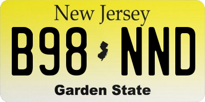 NJ license plate B98NND