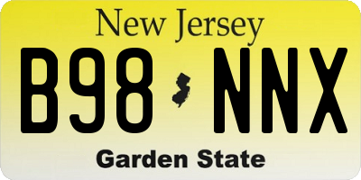 NJ license plate B98NNX