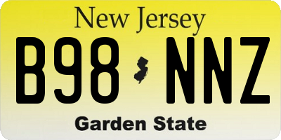 NJ license plate B98NNZ