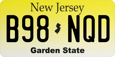 NJ license plate B98NQD