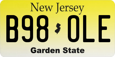 NJ license plate B98OLE
