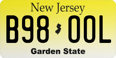 NJ license plate B98OOL