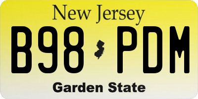 NJ license plate B98PDM