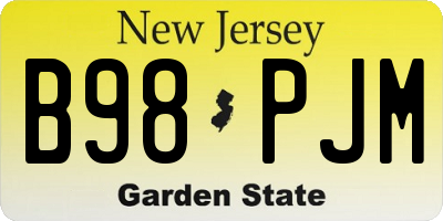 NJ license plate B98PJM
