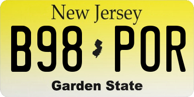 NJ license plate B98POR