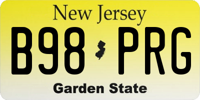 NJ license plate B98PRG