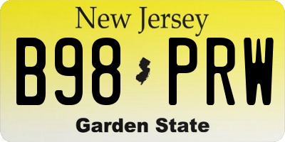 NJ license plate B98PRW
