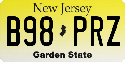 NJ license plate B98PRZ