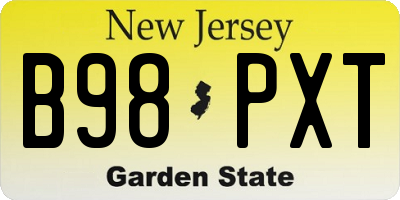 NJ license plate B98PXT