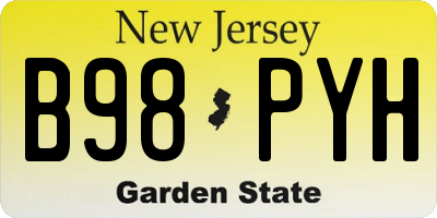 NJ license plate B98PYH