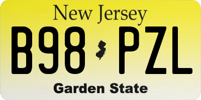 NJ license plate B98PZL