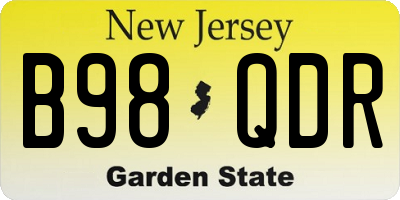NJ license plate B98QDR