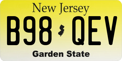 NJ license plate B98QEV