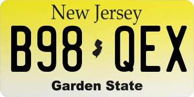 NJ license plate B98QEX