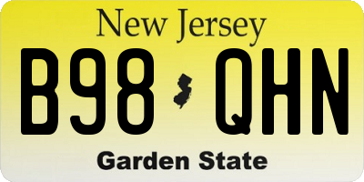 NJ license plate B98QHN
