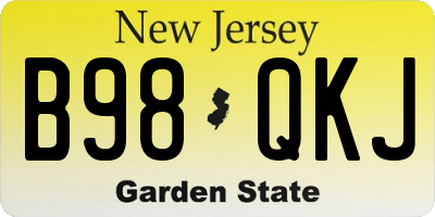 NJ license plate B98QKJ