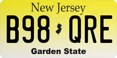 NJ license plate B98QRE