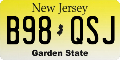 NJ license plate B98QSJ