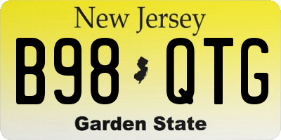 NJ license plate B98QTG