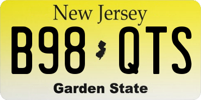 NJ license plate B98QTS
