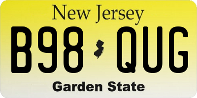 NJ license plate B98QUG