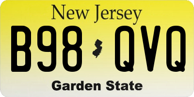 NJ license plate B98QVQ
