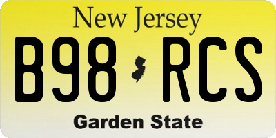 NJ license plate B98RCS