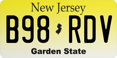 NJ license plate B98RDV