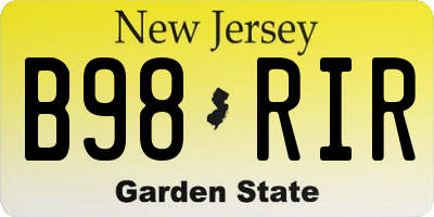 NJ license plate B98RIR