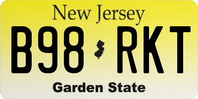 NJ license plate B98RKT