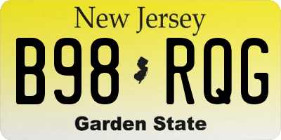 NJ license plate B98RQG