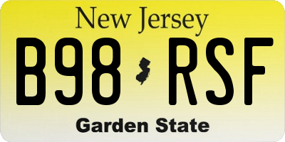 NJ license plate B98RSF