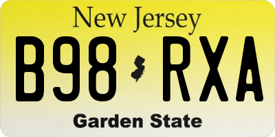 NJ license plate B98RXA